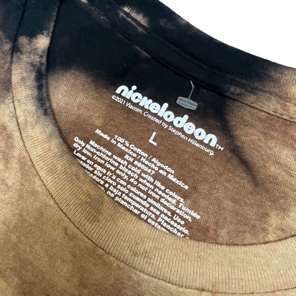 SpongeBob T-shirt Mens L Tie-Dye Ink Blots Nickelodeon Cartoon Y2K Allover Print - Picture 6 of 7